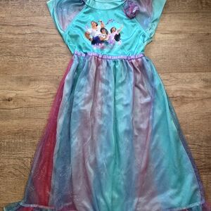 Disney Turquoise Purple Pink Teal Girls Nightgown Pajama Dress